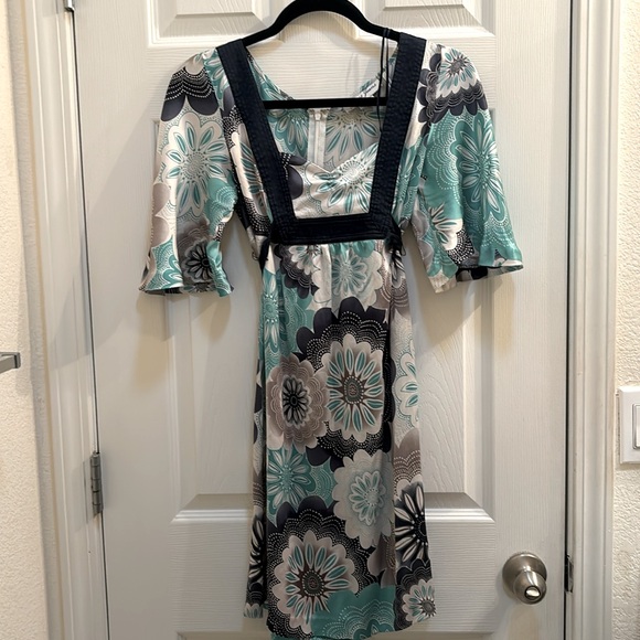 Guess Jeans silk kimono style shirt comfortable stretch navy blue Kimono tunic - Picture 10 of 10